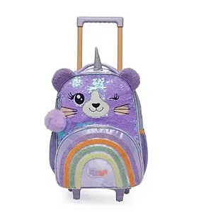 MOCHILA PAETÊ LEOPARDO UNICORNIO