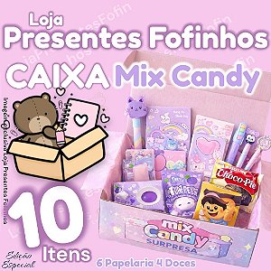 CAIXA KAWAII MIX - DOCES ASIATICOS + PAPELARIA FOFA ( 10 ITENS)