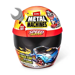 Capacete Surpresa Metal Machiness Speed Hero 20 Peças Cinza
