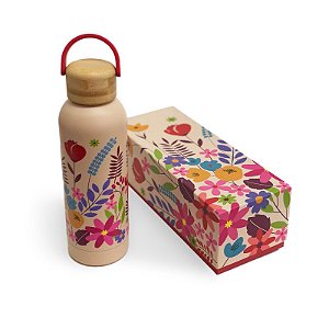 Garrafa Térmica - Fina Ideia - Floral 500ml aço inox