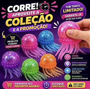 SQUISHY JELLY FISH TIPO NEDOOH - SILICONE - UNIDADE ( CORES SURPRESA)