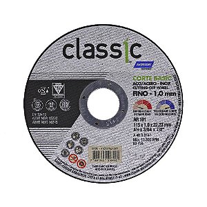 DISCO DE CORTE AÇO INOX FINO-1,0MM