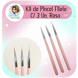 Pincel Filet - kit c/ 3 unidades - Rosa