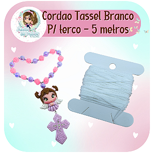 Cordão Tassel Branco p/terço - 5 metros