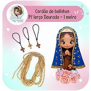 Cordão de Bolinhas para Terço - Dourado