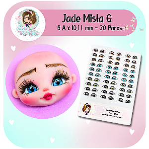 Olhos Resinados Jade Mista - G