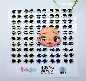Olhos Resinados 4094NA - Mista - P - Nivia Arts