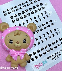 Olhos Resinados Pretinhos Básicos 01 P - Nivia Arts