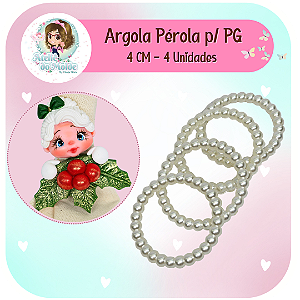 Argola em Pérola 4 cm - 4 un p/ PG