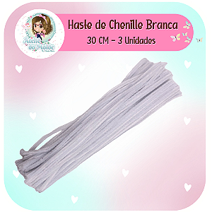 Haste Chenille 30cm - Branco