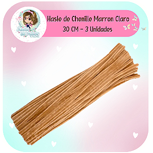 Haste Chenille 30cm - Marrom Claro