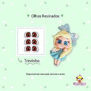 Olhos Resinados Trevinho - F02 - Faby Rodrigues - Marrom