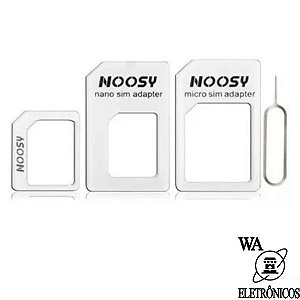 Adaptador De Chip Noosy 3 Em 1 Mini Micro E Nano Sim