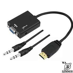 Conversor HDMI PARA VGA COM SAÍDA P2 AUDIO