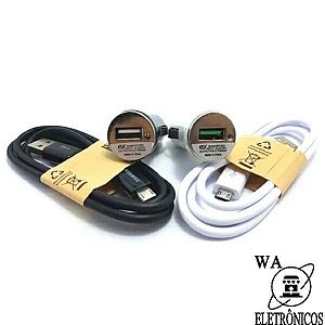 Carregador Veicular + Cabo USB V8