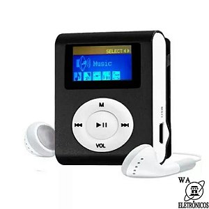 MP3 Multimídia Player Display LCD FM Integrado + Fone de Ouvido de Brinde
