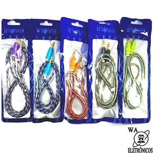 Cabo P2 x P2 Auxiliar Reforçado 1 mt