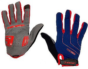 LUVA FECHADA GEL CINZA/AZUL/VERMELHO GG