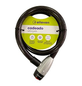 CADEADO ESPIRAL CHAVE 100CMX18MM PRETO/CINZA