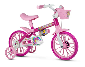 BICICLETA ARO 12 FLOWER FEM ROSA