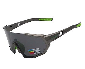 OCULOS CICLISMO EL56 CINZA/VERDE