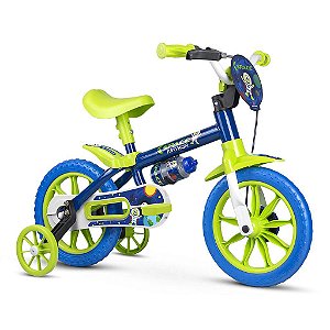 Bicicleta  aro 12 infantil azul/verde Nathor