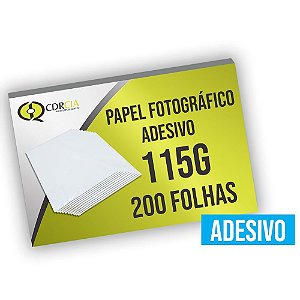 Papel Adesivo A4 Fotográfico 115g, Auto Brilho - 200 Folhas