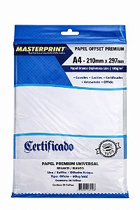 Papel Offset Diplomata Masterprint A4 Branco 180g - 150 Folhas