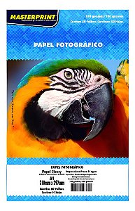Papel Fotográfico Glossy Masterprint A4 180g - 1000 folhas 20 Pacotes com 50 Folhas