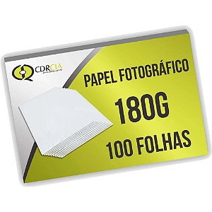 Papel A4 Fotográfico 180g Auto Brilho - Kit com 100 Folhas