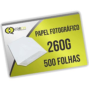 Papel A4 Fotográfico 260g Auto Brilho - Kit com 500 Folhas