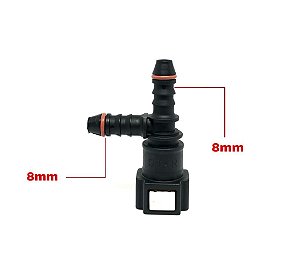 Conector Engate Rápido Combustível T 8mm/8mm/8mm - Qc061
