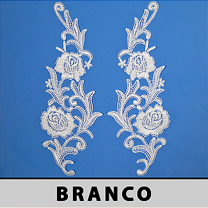 Aplicação Guipir Branca CH-4571 (11,5cm - 31,0cm)(6 pares)