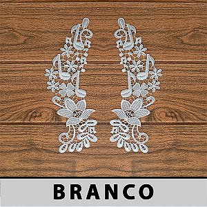 Aplicação Guipir Branca CH-4109 (10,0cm - 26,0cm)(6 pares)