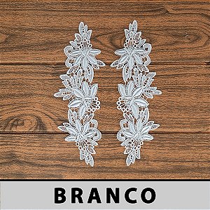 Aplicação Guipir Branca CH-1795 (8,5cm - 24,5cm)(6 pares)