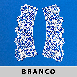 Aplicação Guipir Branca CH-4464 (10,0cm - 25,5cm)(3 pares)