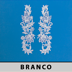 Aplicação Guipir Branca CH-1931 (8,0cm - 24,0cm)(6 pares)