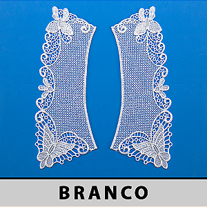Aplicação Guipir Branca CH-4465 (11,0cm - 30,0cm)(3 pares)