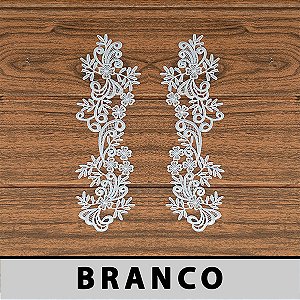 Aplicação Guipir Branca CH-3378 (7,5cm - 27,0cm)(6 pares)