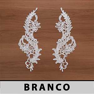 Aplicação Guipir Branca CH-2490 (11,0cm - 30,0cm)(6 pares)