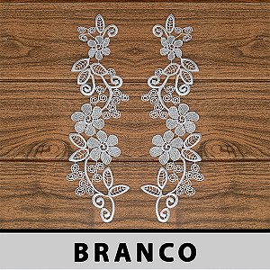 Aplicação Guipir Branca CH-1297 (8,5cm - 28,5cm)(6 pares)