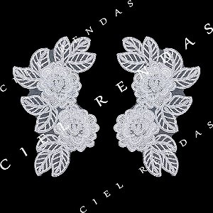 Aplicação Guipir 3D CH-1602 (10,5cm - 21,0cm)(6 pares)