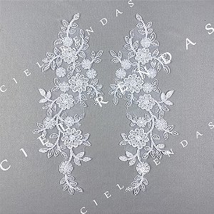 Organza com Sutache CH-1100 (12,5cm - 34,5cm)(3 pares)