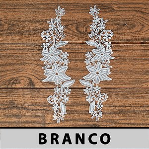 Aplicação Guipir Branca CH-3374 (8,0cm - 29,5cm)(6 pares)