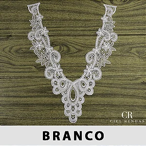 Aplicação Guipir Branca CH-1276 (25,0cm - 35,0cm)(3 peças)