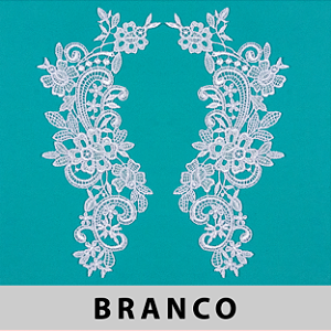 Aplicação Guipir Branca CH-2652 (9,5cm - 21,0cm) (6 pares)