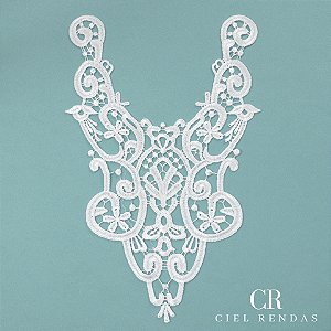 Aplicação Guipir Branca CH-1278/P (19,0cm - 31,0cm)(6 peças)