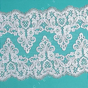 Tule Bordado Branco Duplo CH-2627SB (34,0cm - 9,0m)