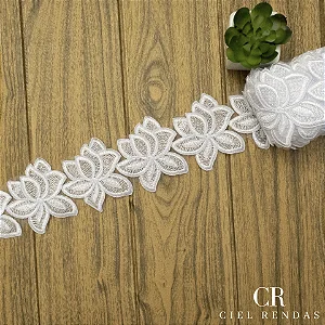 Tule Bordado Branco CH-1988 (8,5cm - 9,0m)