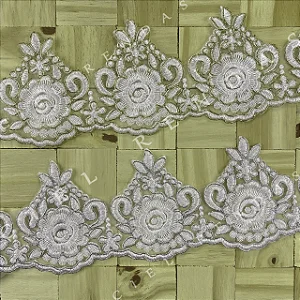 Tule Bordado CH-1703/B (9,5cm - 9,14m)